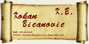Kokan Bicanović vizit kartica